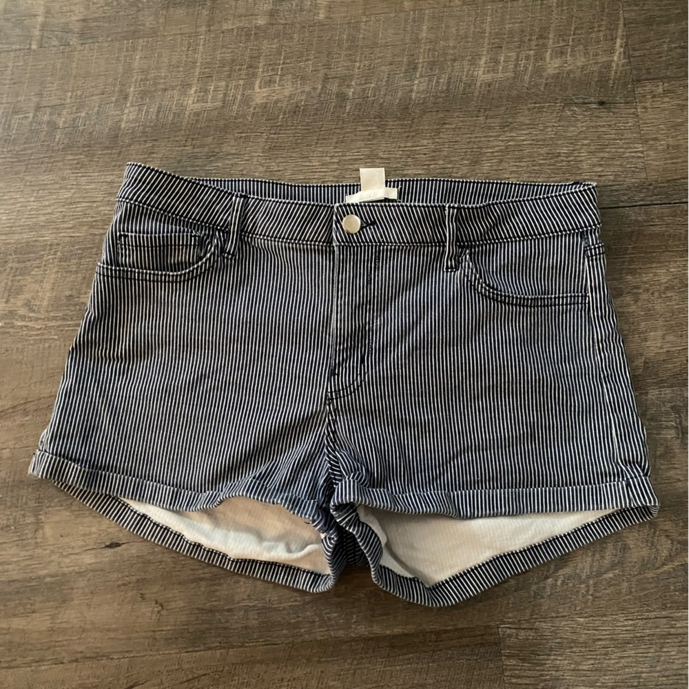 H&M Black and White Jean Shorts